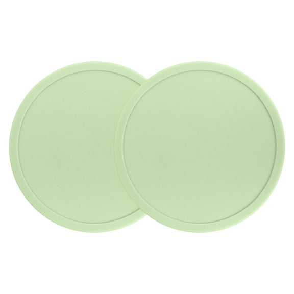 HomeLife 2Pcs 10CM Silicone Coaster Heat-resistant Non-slip Raised Edge Spill-proof Countertop Round Drink Coffee Tea Cup Holder Kitchen Supplies