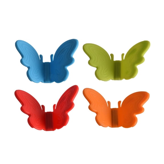 HomeLife 2Pcs Insulated Gloves Butterfly Shape Magnetic Pot Holder Covers Heat Resistant Silicone Hand Clip for Kitchen