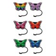 thumbnail image 1 of HomeLife 2Pcs Straw Cover Beautiful Butterfly Shape Silicone Straw Lid Food-grade Straw End Plug for Home Party Bar, 1 of 12