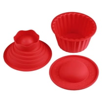 HomeLife 3Pcs/Set Cake Molds Non-stick Easy Demoulding Soft Texture Tear Resistant Baking Silicone Big Top Giant Cupcake Fondant Moulds Cake Bake Tool