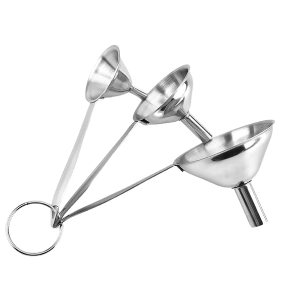 HomeLife 3Pcs/Set Stainless Steel Funnel Filter Wide Mouth Strainer Kitchen Gadgets Tools