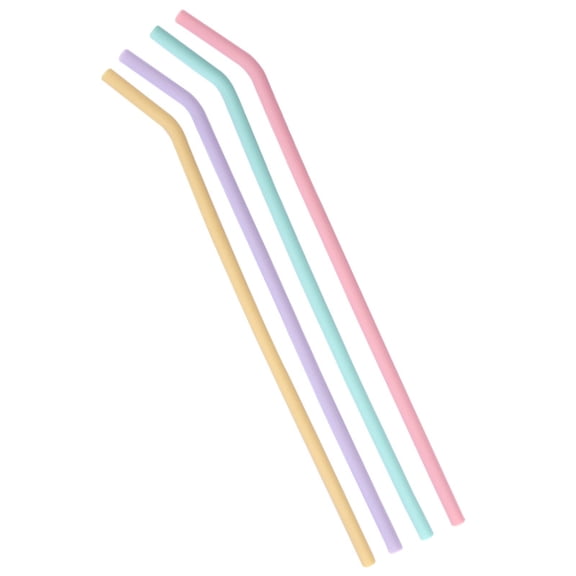 HomeLife 4Pcs Reusable Silicone Straws Set Easy to Clean Bend Colorful Heat-resistant Easy to Clean Food Grade Straw
