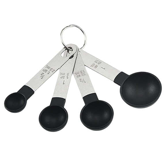 HomeLife 4Pcs/Set Measuring Spoon Steel Ring Storage Clear Scale Precise Measurement Easy to Clean Multipurpose Stackable Non-slip Handle Baking Measuring Cup Kitchen Gadgets
