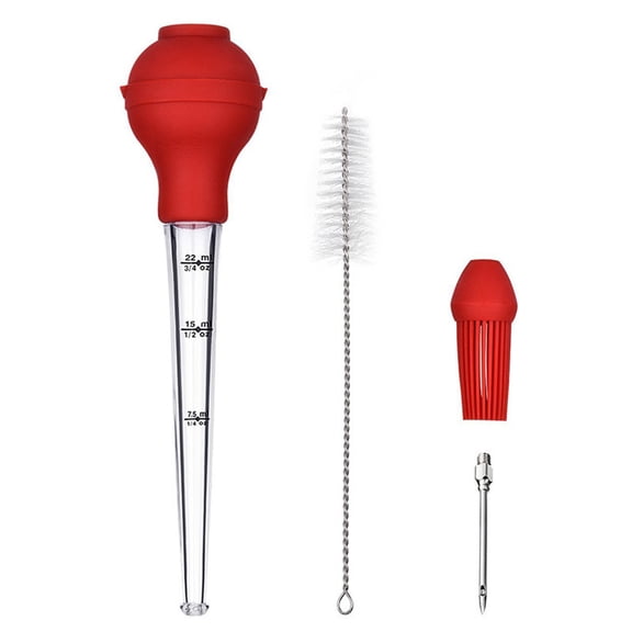 HomeLife 4Pcs Turkey Baster Tool Food Grade Turkey Roasting Tool with Cleaning Brush Cooking Accessory for Thanksgiving Party