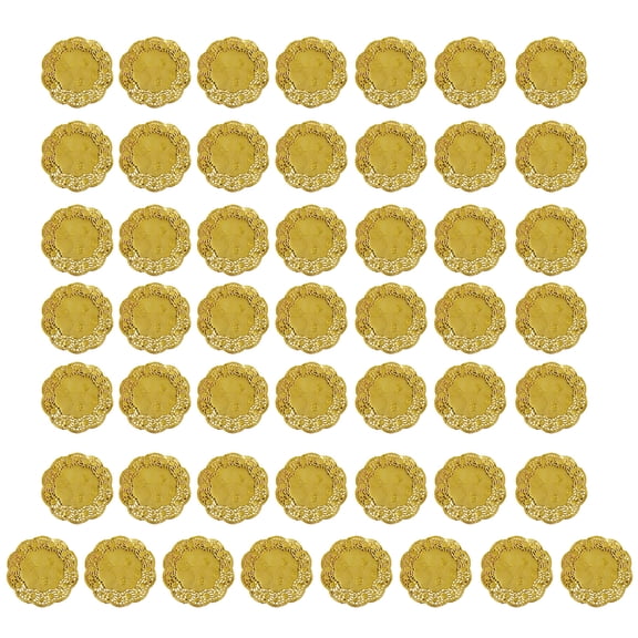 HomeLife 50Pcs/Set Exquisite Lace Edge Dessert Mat Beautiful Heat Insulation Paper Cake Mat for Home