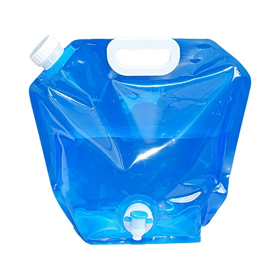 HomeLife 5L/10L Folding Water Bag Leak-proof Large Capacity Plastic Easy Filling Collapsible Water Carrier for Camping