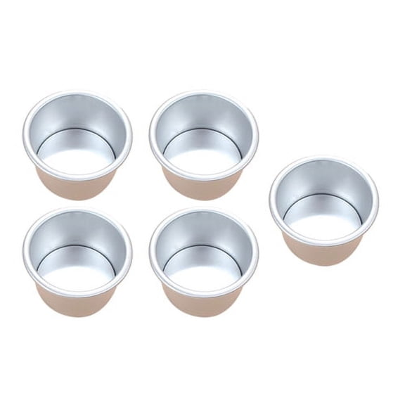 HomeLife 5Pcs 2.5inch Round Mini Cake Pan Removable Bottom Pudding Mold DIY Baking Tools