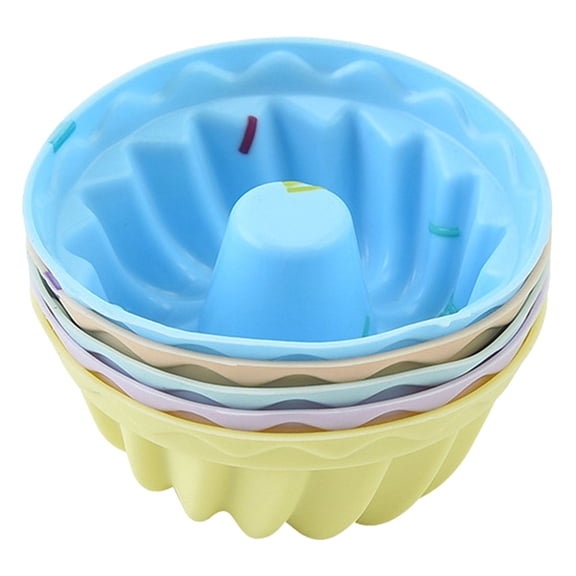HomeLife 5Pcs Baking Mold Non-sticky Easy Demoulding Stackable Egg Tart Donut Muffin Cup for Kitchen
