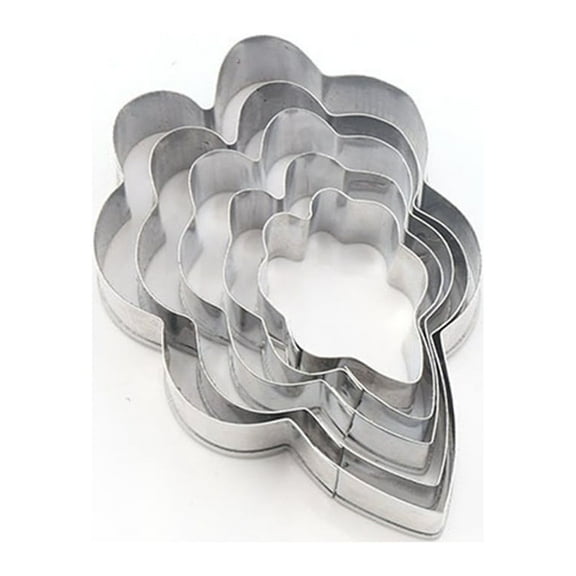 HomeLife 5Pcs Decorative Fondant Cake Molds Flower Petal Biscuit Cookies Cutter Mould