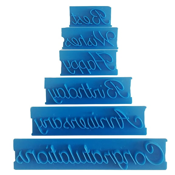 HomeLife 6Pcs Blessing Letter Cake Mold Fondant Chocolate Decorating Home DIY Baking Tool