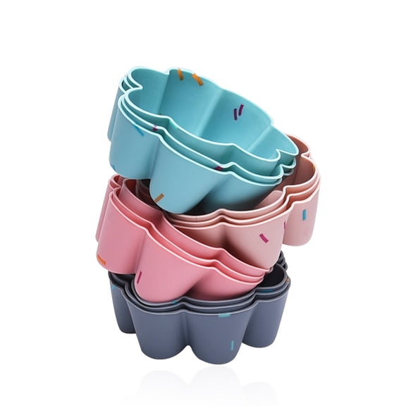 HomeLife 6Pcs/Set Cupcake Mold Non-stick Quick Release Lightweight Muffin Cake Dessert Mold Bakeware Tool
