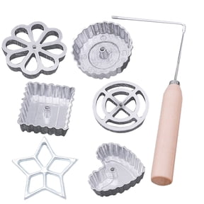 HomeLife 7Pcs/Set Beautiful Flower Shape Rosette Mold Reliable Anti-corrosion Metal Frying Timbale Mold Kitchen Tools