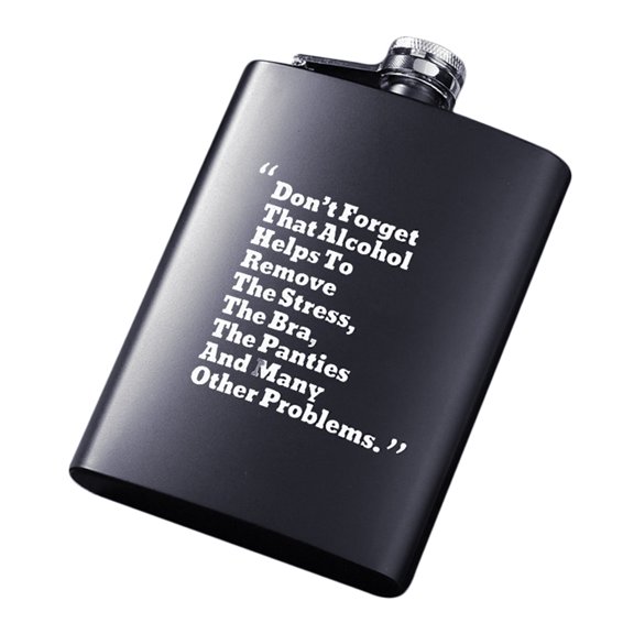 HomeLife 8oz Men Funny Letter Print Stainless Steel Hip Flask Whiskey Alcohol Container