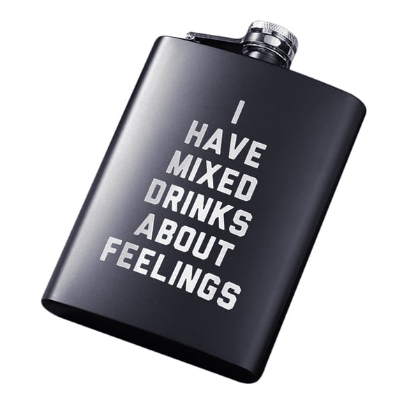 HomeLife 8oz Men Funny Letter Print Stainless Steel Hip Flask Whiskey Alcohol Container
