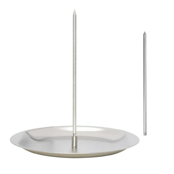 HomeLife Al Pastor Skewer Vertical Skewer for Tacos Kebabs with 2 Removable Spikes 8 Inch Shawarma Rack Moisture-retaining Grill Pan BBQ Grilling Accessory