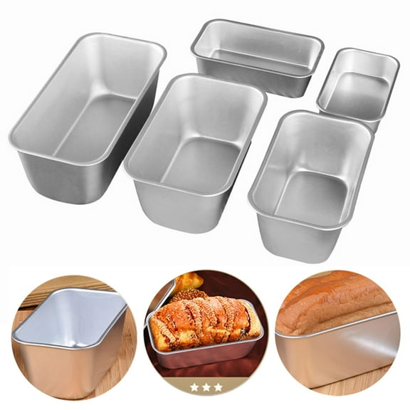 HomeLife Bread Toast Mold, Square Shell Mold Non-stick No Penetration Aluminum Alloy Rectangle Bread Dessert Mould 5pcs