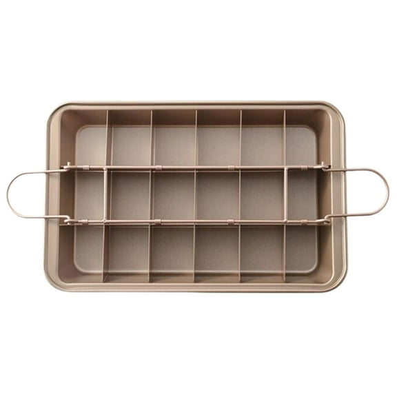HomeLife Brownie Pan with Removable Dividers Rectangle Food Grade Stainless Steel Chocolate Cake Muffin Non-stick Baking Tray Sheet Cutter Bakeware Kitchen Supplies