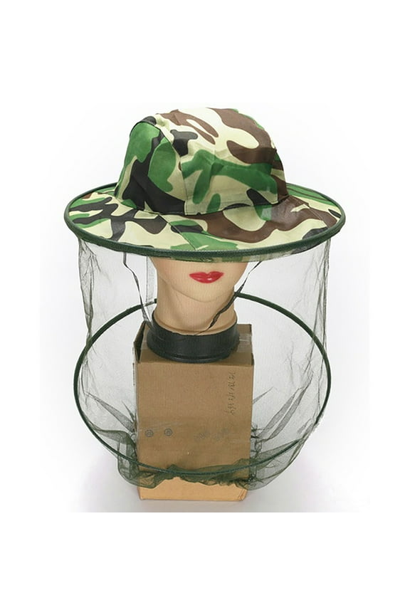 Camouflage Beekeeper Beekeeping Cap Hat with Head Net Mesh Outdoor Fishing Equipment Beekeeping Supplies