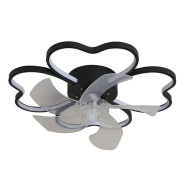 HomeLife Ceiling Fan with Light, 20" Ceiling Fan with Remote Control, Modern Flush Mount Ceiling Fan, Flower Shape Fan Light for Bedroom, Living Room, Small LED Ceiling Light Fixture