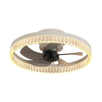 HomeLife Ceiling Fan with Lights, 20" Ceiling Fan with Remote Control, Modern Flush Mount Ceiling Fan, 110v Round Fan Light for Bedroom, Living Room, Kitchen, Small LED Ceiling Light Fixture