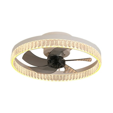 HomeLife Ceiling Fan with Lights, 20" Ceiling Fan with Remote Control, Modern Flush Mount Ceiling Fan, 110v Round Fan Light for Bedroom, Living Room, Kitchen, Small LED Ceiling Light Fixture