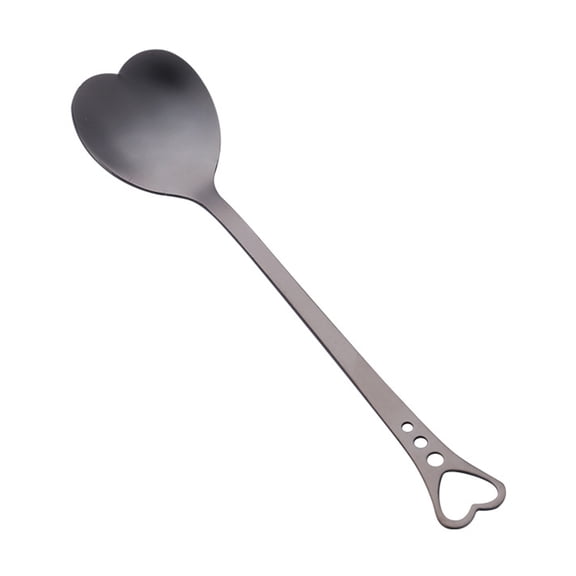 HomeLife Coffee Spoon Heart-shaped Rust-proof Rainbow Gradient Color Stainless Steel Coffee Tea Stirring Spoon Wedding Present