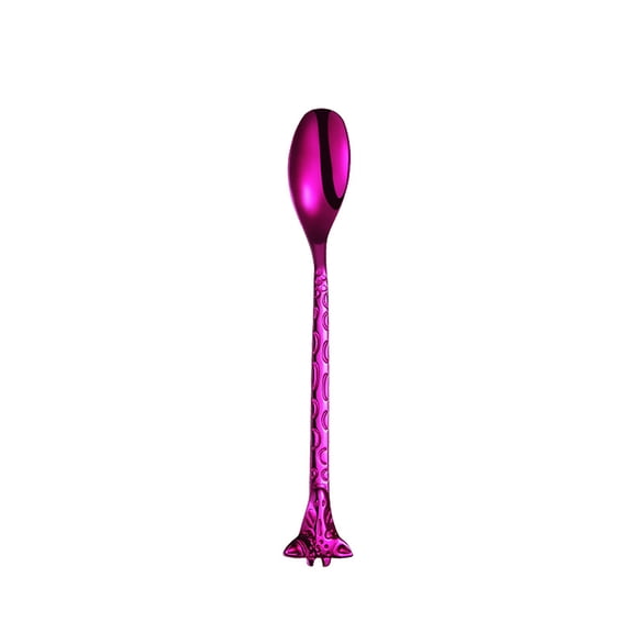 HomeLife Coffee Spoon Rounded Ends Giraffe Shaped Stainless Steel Dessert Scoop Fork Flatware Cutlery Kitchen Supplies