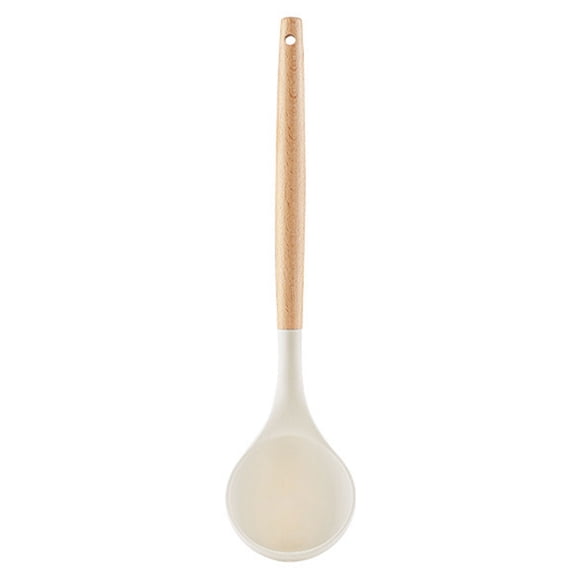 HomeLife Cooking Spatula Easy to Clean Non-Stick Food Grade Good Grip Hanging Hole Cooking Utensil High Temperature Resistant Wooden Handle Frying Spatula Soup Ladle Kitchen Gadget