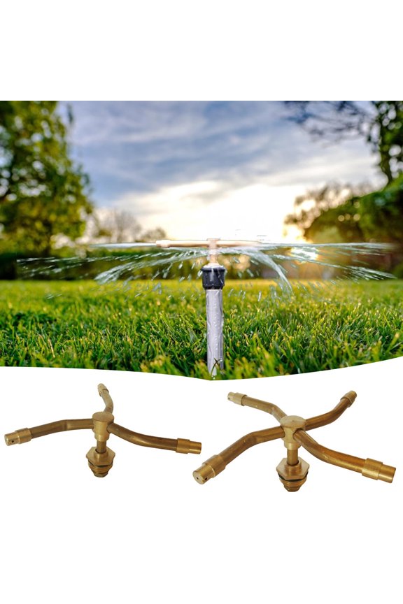 Copper Three Forked / Four Forked Nozzle, 4-Point Rotating Lawn Watering Tool, Garden Irrigation, Water Spraying, Vegetable Planting, Lawn, Household