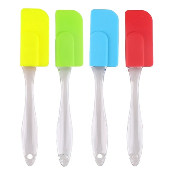 HomeLife Cream Spatula Lightweight Heat Resistant Silicone 4pcs Random Color Silicone Cream Spatula for Baking