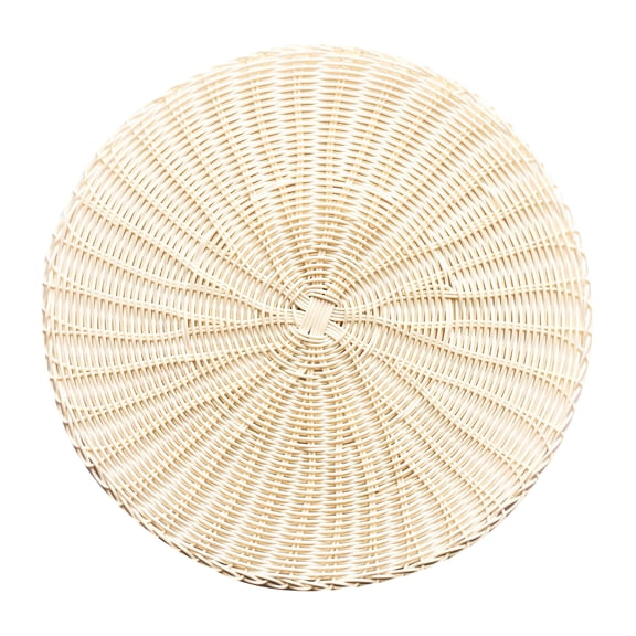 HomeLife Cup Mat Eye-catching Heat Resistant PVC Simulation Rattan Woven Round Shape Coaster for Home