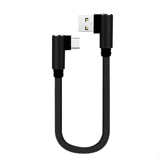 HomeLife Data Cord Stable Transmission Short Double Elbow 90 Degree Type-C Fast Charging Cable for Mobile Phone