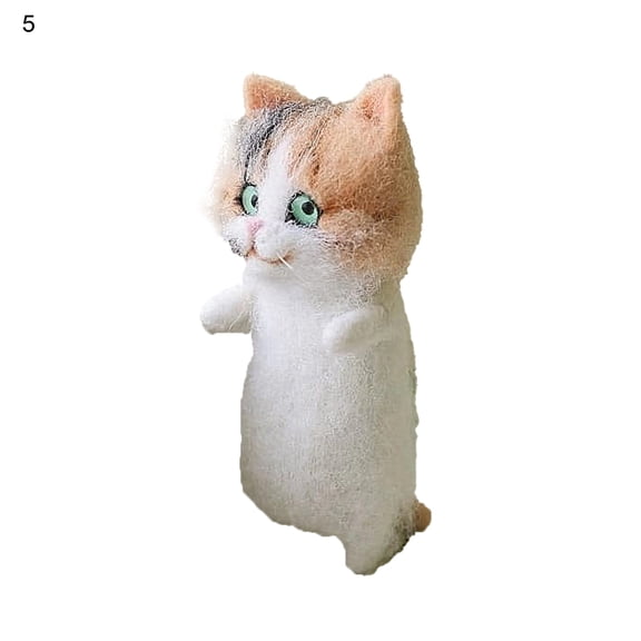 HomeLife Doll Knitting Kit of Cat Pattern Handmade Kitten Wool Felt Diy Material Bag 1 Set