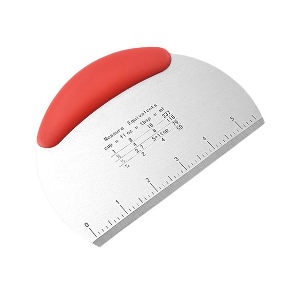 HomeLife Dough Cutter Stainless Steel Bench Scraper Double-scale Design Non-Slip Handle Dough Cutter Tool for Home