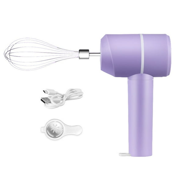 HomeLife Electric Egg Beater Handheld Mixer USB-C Charging Cordless Whisk with Detachable Beaters 3 Speeds Modes Kitchen Tool for Baking Cooking