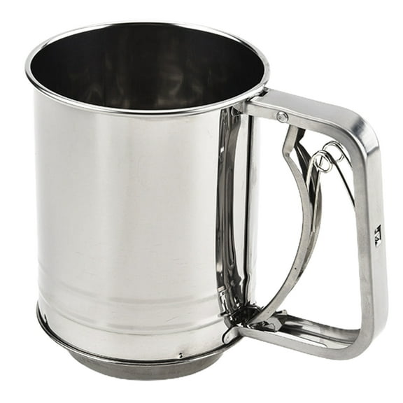 HomeLife Flour Sifter Ergonomics Uniform Filtration Hand-press Type Non-slip Filter Flour Semi-automatic Flour Sieve Cup Kitchen Gadget