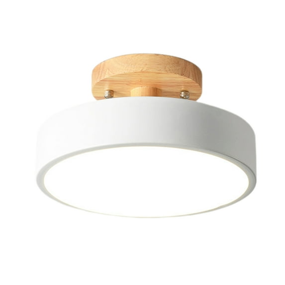 HomeLife Flush Mount Ceiling Light Wooden Grain Modern Super Bright Living Room Bedroom Kitchen Balcony Hallway Round Ceiling Lamp Fixture Decoration