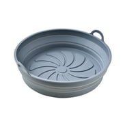 HomeLife Foldable Silicone Baking Pan Heat-Resistant Handles Space-Saving Round Frying Pot Pad Pan Kitchen Supply