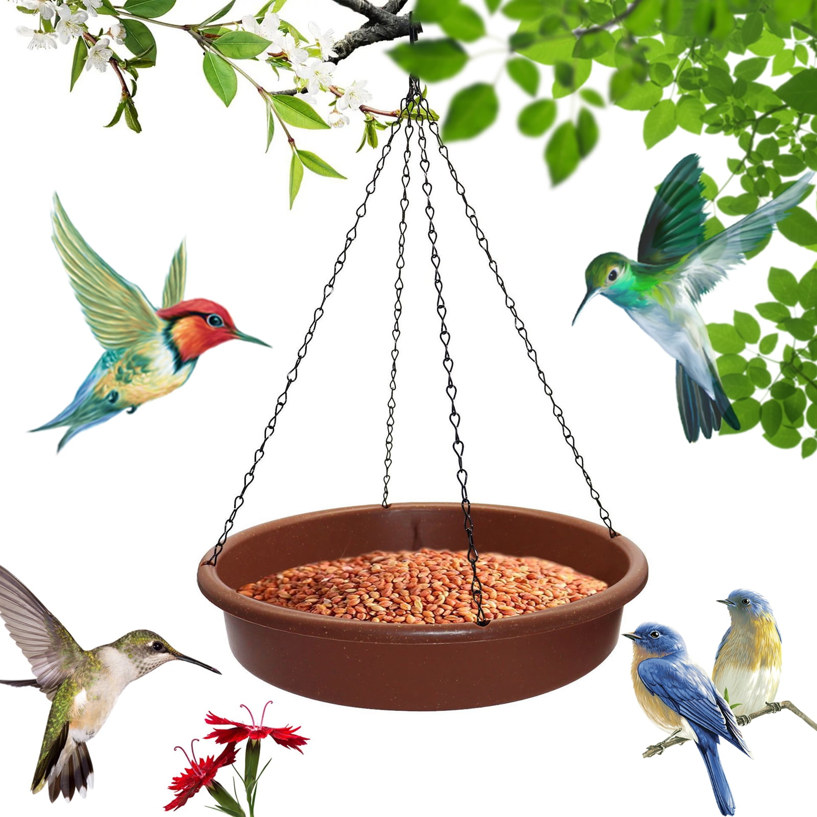 HomeLife Hummingbird Feeder Outdoor Garden Hanging Bird Feeder Garden High-Capacity Bird Bath/Feeder