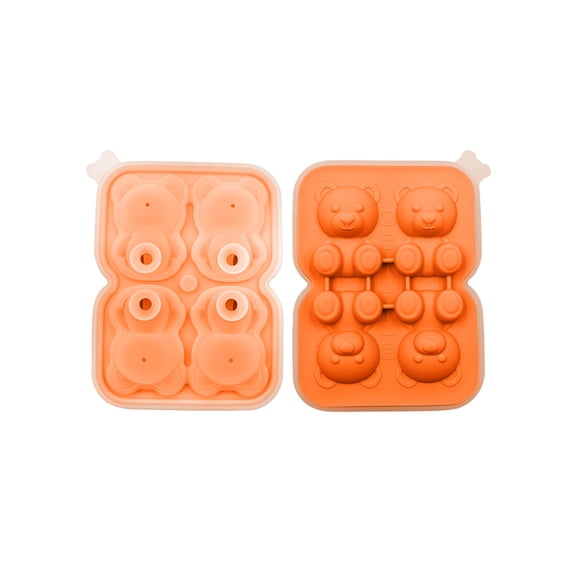 HomeLife Ice Cube Mold Bear Shape Ice Making Mold Food-Grade Flexible Silicone Ice Tray for Drinks Candy Chocolate