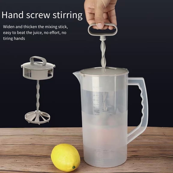 HomeLife Manual Juicer Bottle, Spiral Stirring Water Kettle, Plastic Lemon Cup, Cold Water Pot, High Temperature Resistant Water Kettle