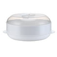 thumbnail image 1 of HomeLife Microwave Oven Steamer Round Plastic Bowl Dish Bun Dumpling Heater with Lid, 1 of 13