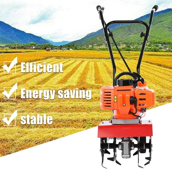 HomeLife Multi Functional Agricultural Plow Small Gasoline Tillage Machine Rotary Cultivator Lawn Mower Ditching Machine Soil Loosening Machine Weed Eater Grass Trimmer Garden Tiller
