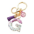 thumbnail image 1 of HomeLife Initial Letter Charm Keychain with Tassel Shiny Heart-Shaped Sequins 26 Letter Cup Charm Keychain Resin Keyring Mug Accessory, 1 of 13
