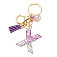 thumbnail image 1 of HomeLife Purple Sequin Resin 26 Letter Tassel Keychain Accessory Accessory, Best Friend Girlfriend Gift, 1 of 13