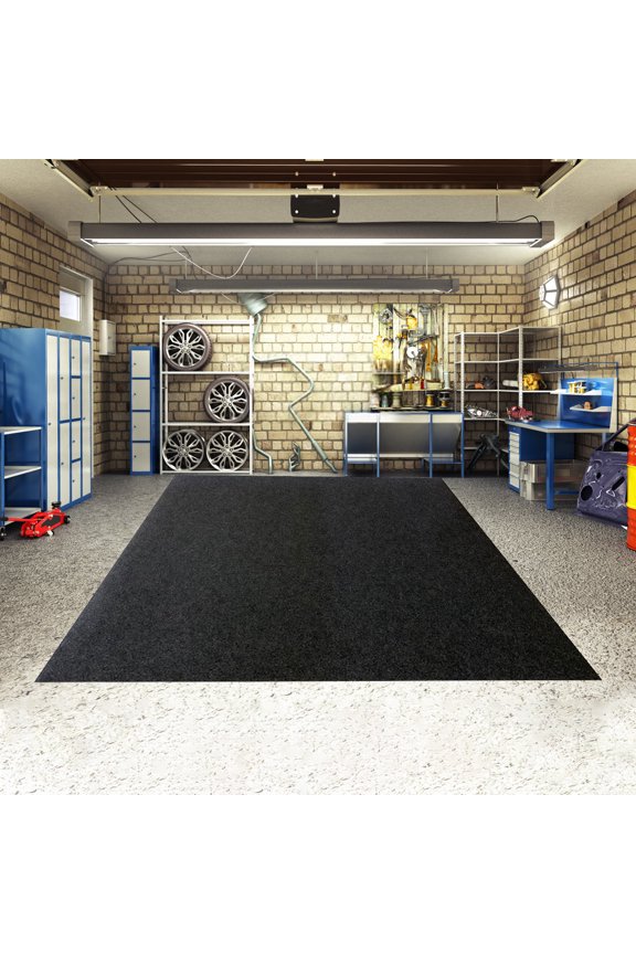 Rectangle Garage Floor Mat for Under Car, Dark Grey Garage Flooring Rug, Motorcycle Oil Spill Mat, Absorbent Oil Garage Parking Mat, Non Slip Waterproof Backing 90.6" x 204.7" Garage Mat