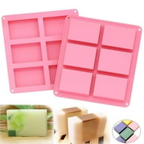 HomeLife Rectangular Silicone Handmade Soap Mold 6 Cavity Cake Mold 2pcs Non-Stick Cake Mold Chocolate Dessert Molds