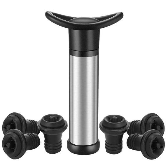 HomeLife Red Wine Saver Fresh Preserver Vacuum Air Pump with 6 Silicone Bottle Stoppers