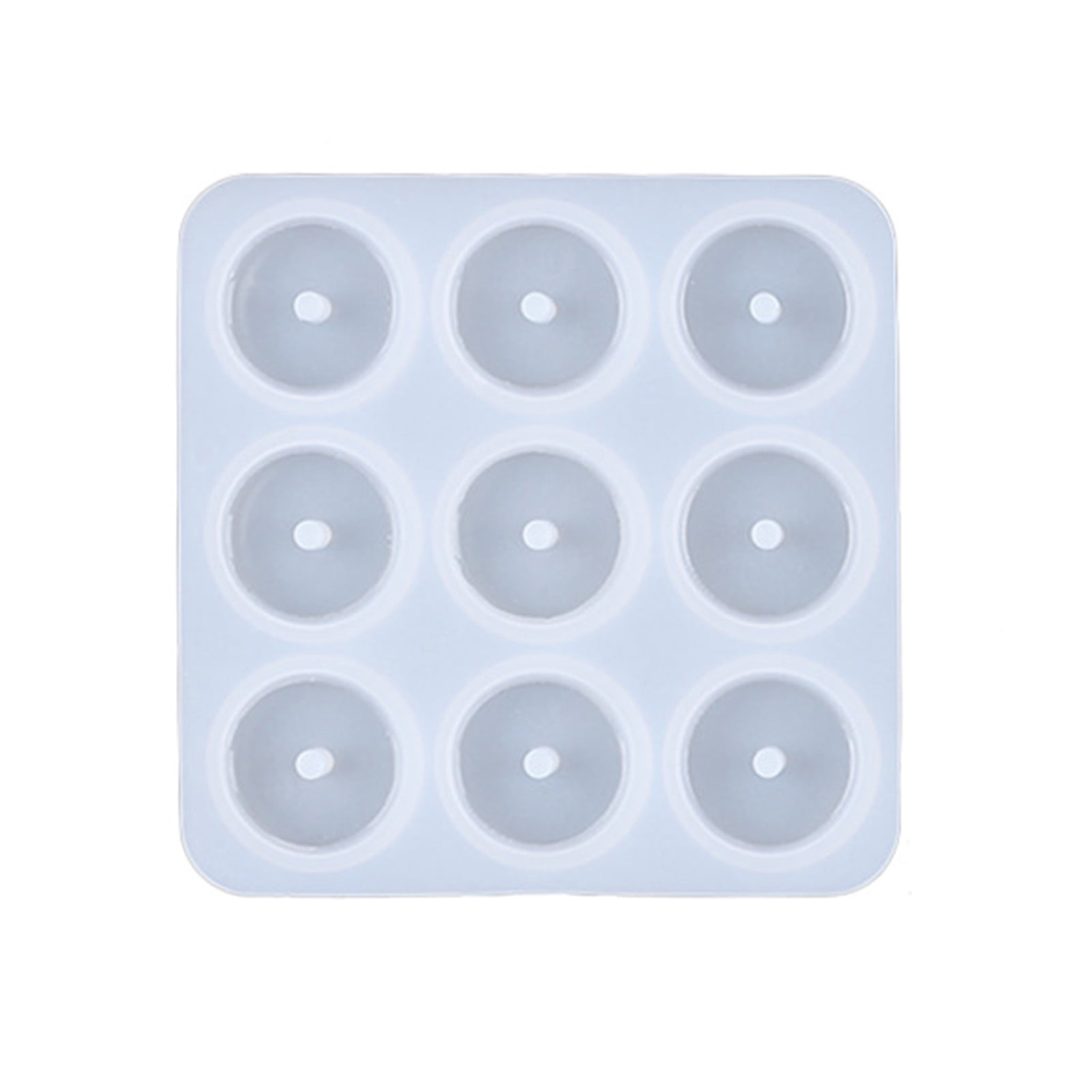 HomeLife Round Silicone Mold 9 Cavity Circle Button Pendant Resin Epoxy ...