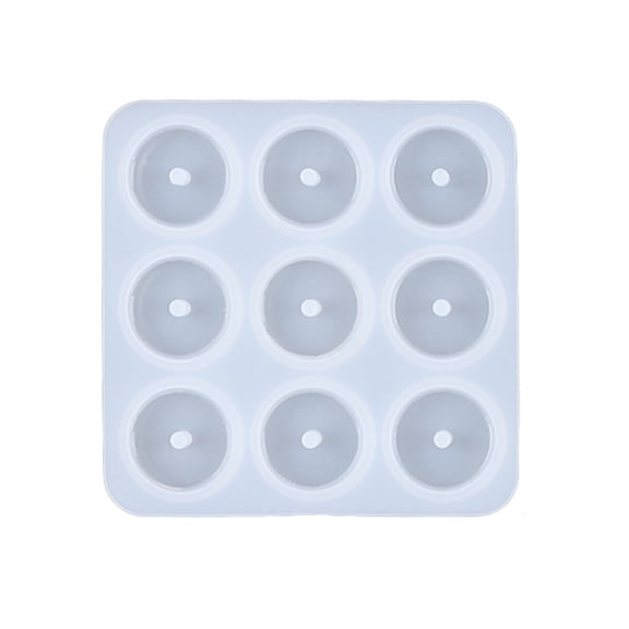HomeLife Round Silicone Mold 9 Cavity Circle Button Pendant Resin Epoxy Mold with Hole Casting Mold DIY Wind Chimes Keychain Jewelry Making Tool for Beginners